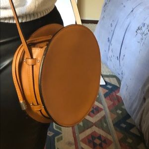 ZARA trendy round drum structured crossbody bag